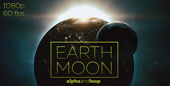 Earth and Moon Alpha + Loop FullHD 60fps