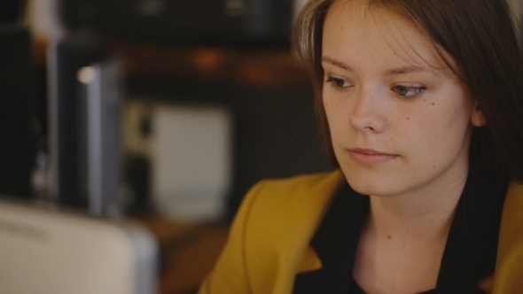 Business Woman In Front Of Laptop