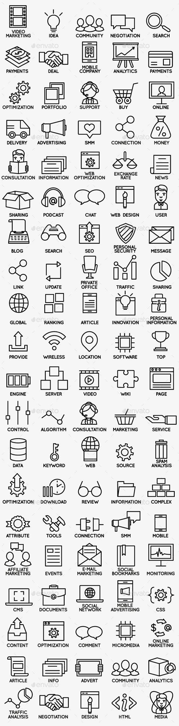 Set of Seo and Internet Service Icons - part 1