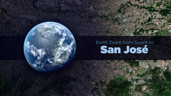 San José (Costa Rica) Earth Zoom to the City from Space