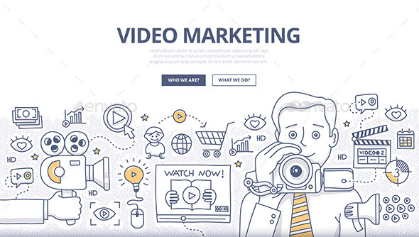 Video Marketing Doodle Concept