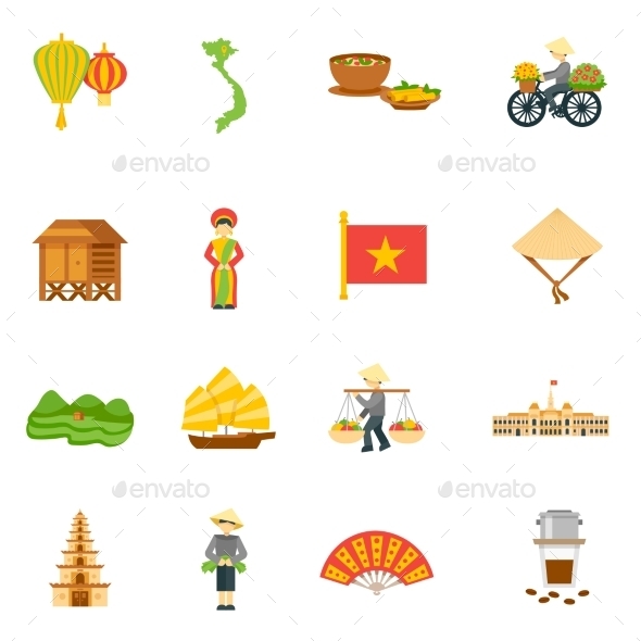 Vietnam Icons Set