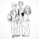 Company Teenagers with Textbooks Line Drawing - GraphicRiver Item for Sale