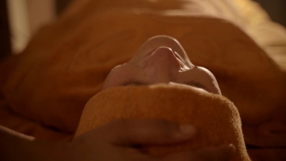 Facial Therapy With Hot Towel In Day Spa alt
