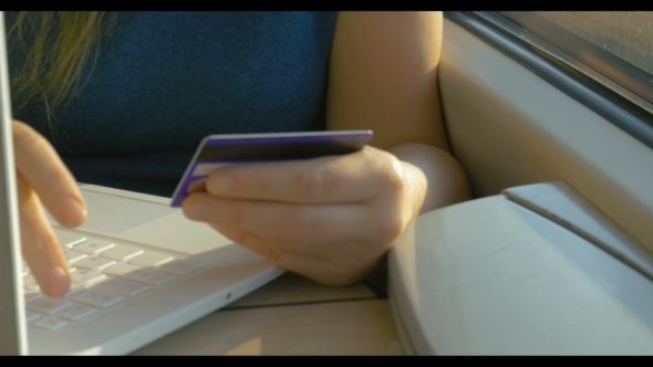 Woman Making Online Payment In The Train alt