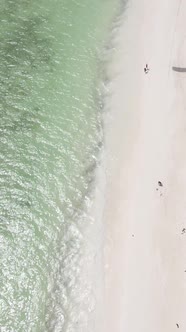 Vertical Video Boats in the Ocean Near the Coast of Zanzibar Tanzania