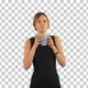 Young beautiful woman holding cup of tea or coffee, Alpha Channel - VideoHive Item for Sale