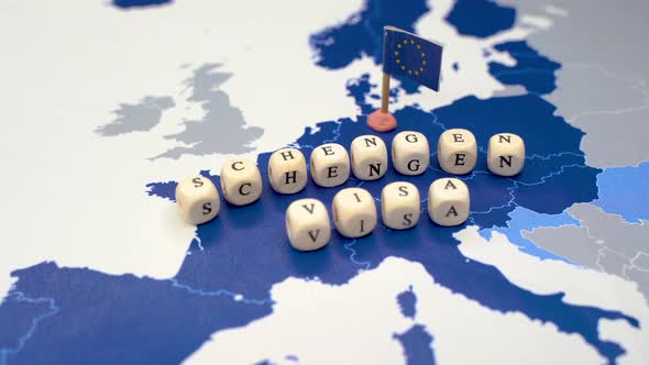 Map of the of the 26 Countries That Compose the Schengen Zone