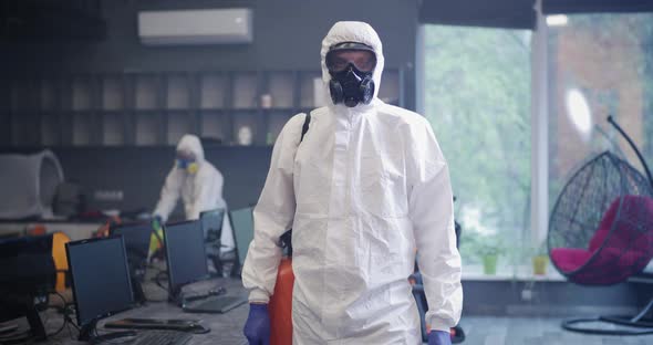 Decontamination Personnel Looking at Camera