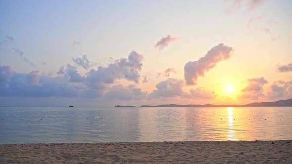 Beautiful sunset on the tropical beach and sea