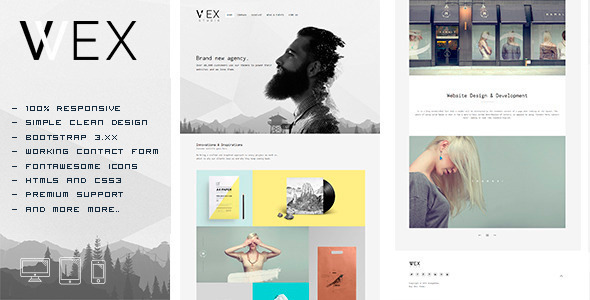 WEX - Minimalistic HTML Portfolio Template