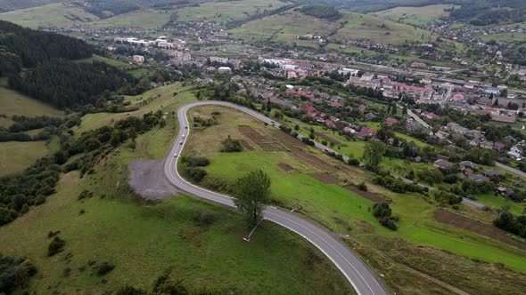 Drone Flight Above Carpathian Mountains