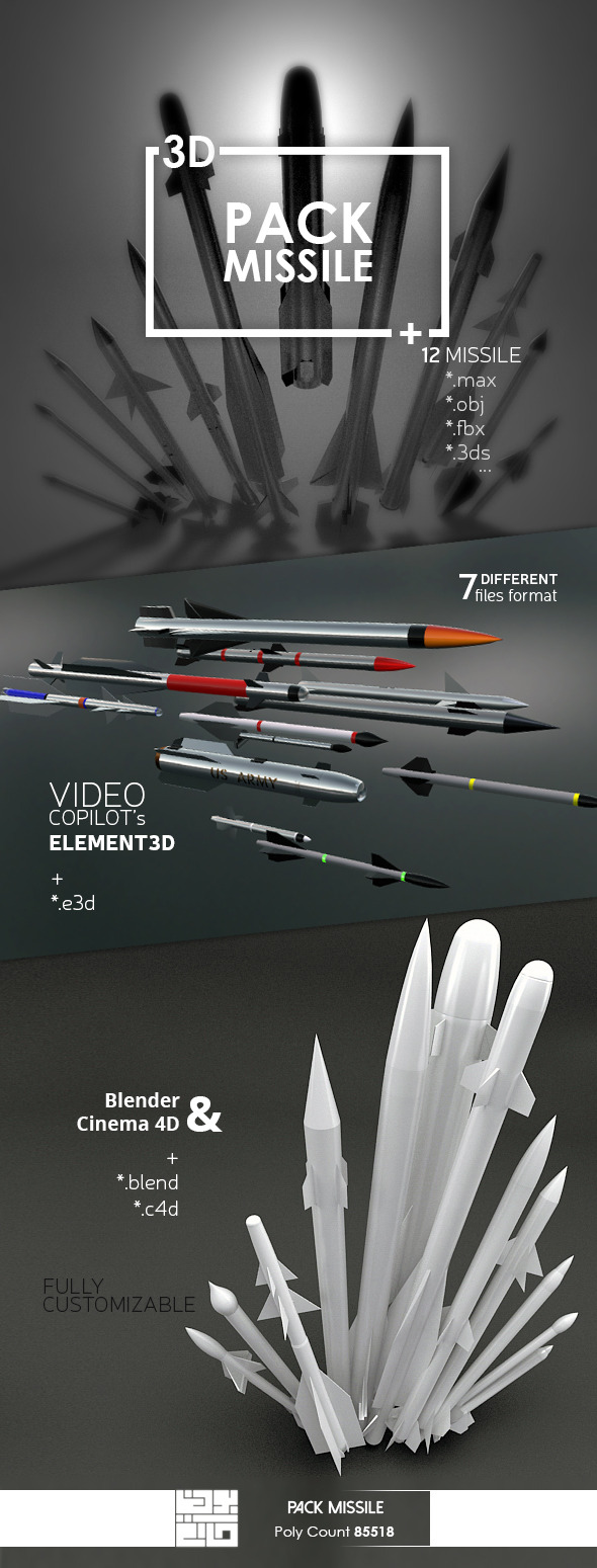 Pack Missile 3D Model