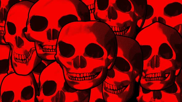 Jelly red skulls illustration