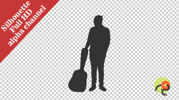 Silhouette of Young Man With a Guitar 