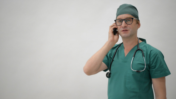 Doctor Helping Patient on Phone