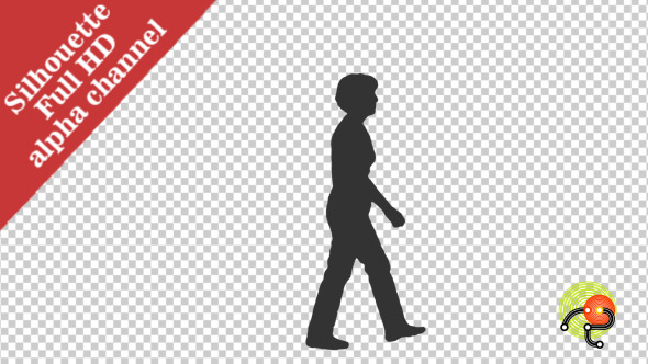 Silhouette of Walking Woman