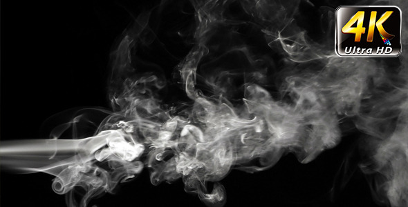 Abstract White Smoke on Black Background 