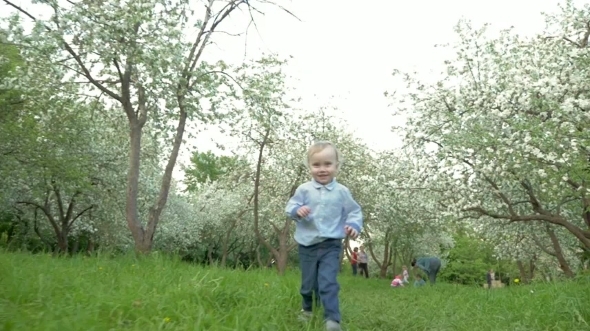 Boy Running To The Camera