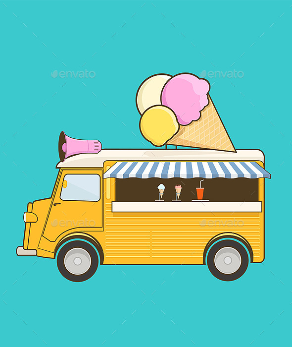 Ice Cream Truck Graphics Designs Templates From Graphicriver