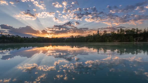 Lake Timelapse with beautiful clouds