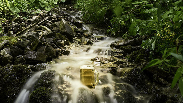 Beer Cooled In Waterfall Spring alt