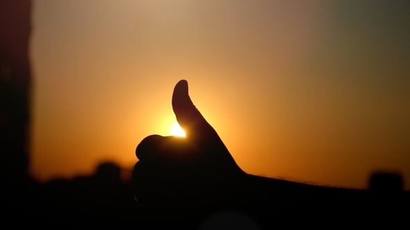 Male Hand Showing a Thumb Up