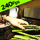 Dropping Asparagus into Frying Pan - VideoHive Item for Sale