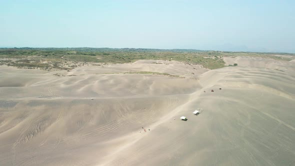 View of the dunes of Veracruz with a drone