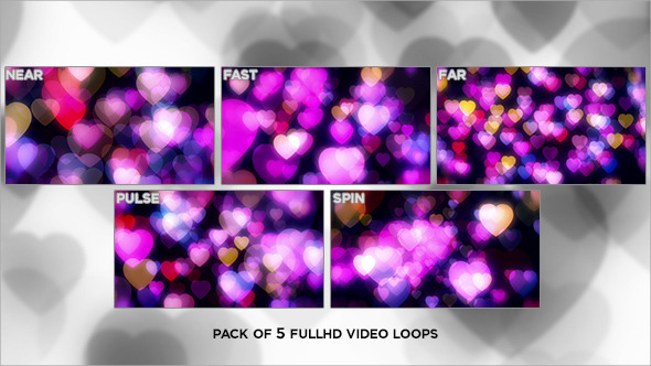 Colorful Heart Bokeh Loops (5-Pack) alt