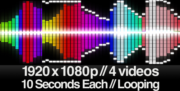 4 Audio Equalizer Videos - Dual Bars - LOOPED