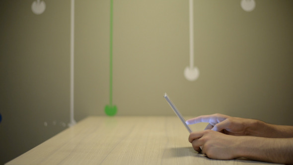 Tablet in Use at Night