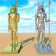 Anubis golden & silver Statue - 3DOcean Item for Sale