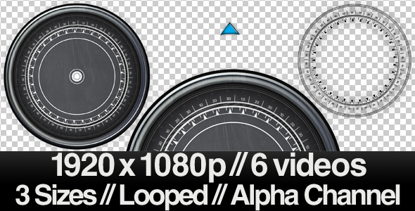 6 High Tech Compass Videos - ALPHA - LOOPED