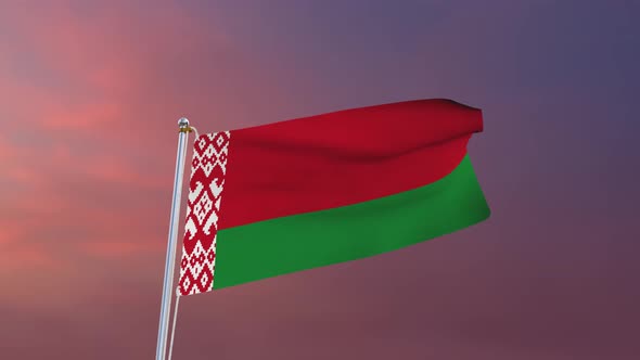 Flag Of Belarus Waving 4k