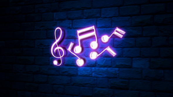 Music Notes Neon Light Sign
