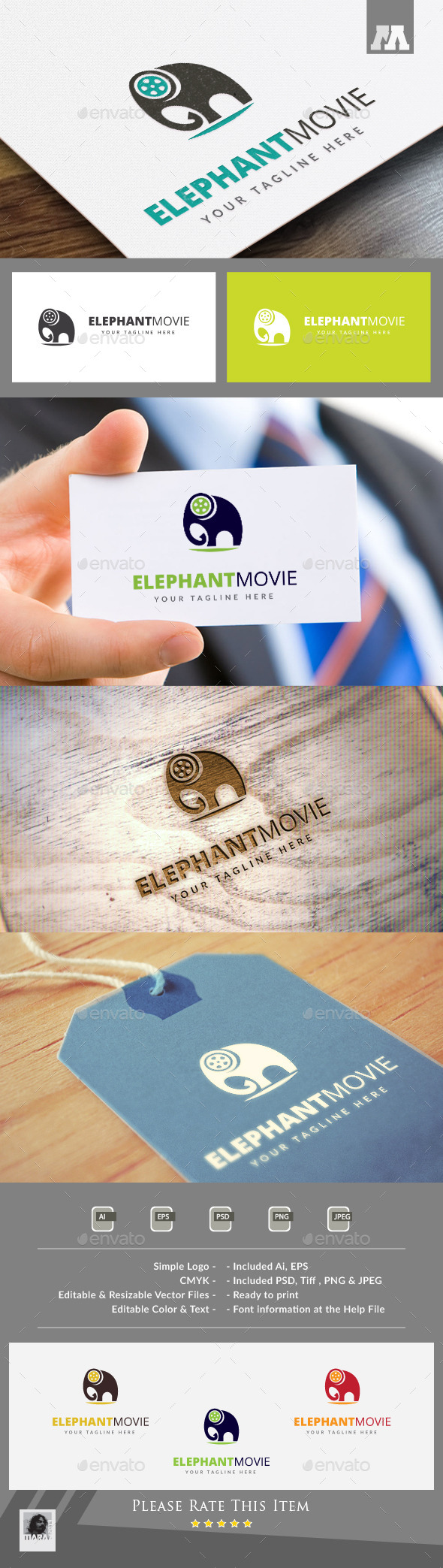 Elephant Movie Logo Template
