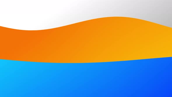 Abstract three waves of a white, orange, and blue colors, seamless loop