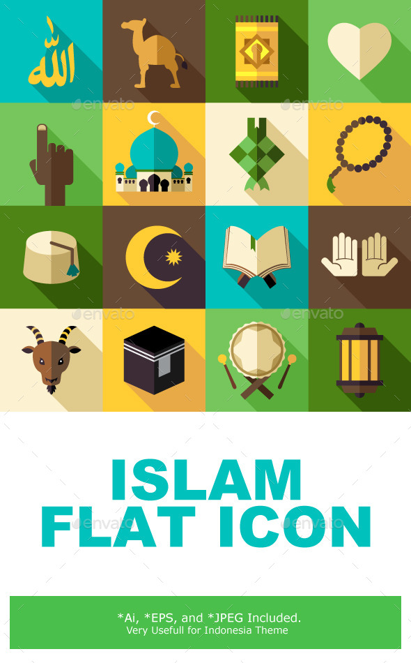 Islam Flat Modern Icon Vector Illustration