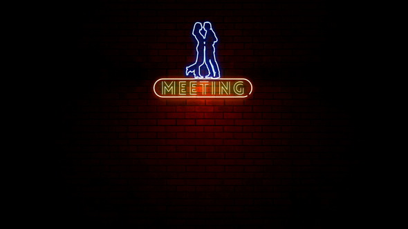 Meeting Neon Light Sign Flickering