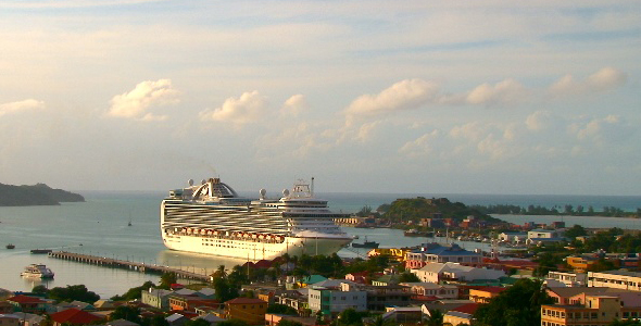 Cruise Ship in Island Port