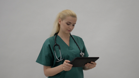 Doctor Using Tablet PC