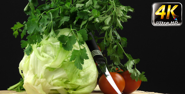 Cabbage Parsley Tomato and Knife 2