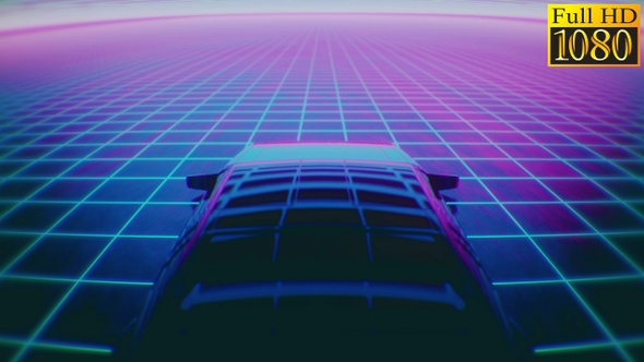 Retrowave Car Trip Vj Loops Pack V2