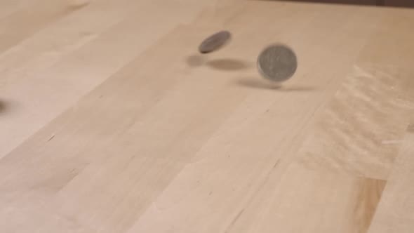 falling coins on the surface