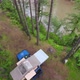 Top View of a Car Roof Toptent for Camping on the Roof Rack of an Offroad Car in a Forest on a Misty - VideoHive Item for Sale