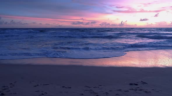 Sunset on the Beach of Phuket Thailand Colorful Sunset During Monsoon Rain Season at the Beach