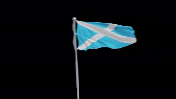 4K Scotland flag transition with alpha. two step