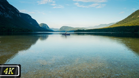 Boat on Lake Bohinj