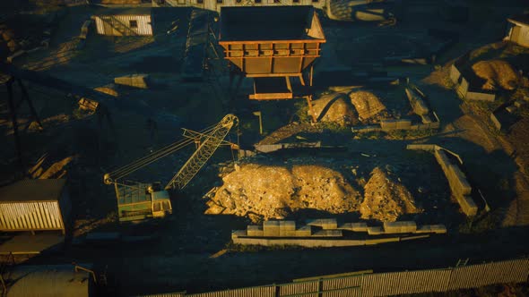 High Above an Industrial Factory in the Desert